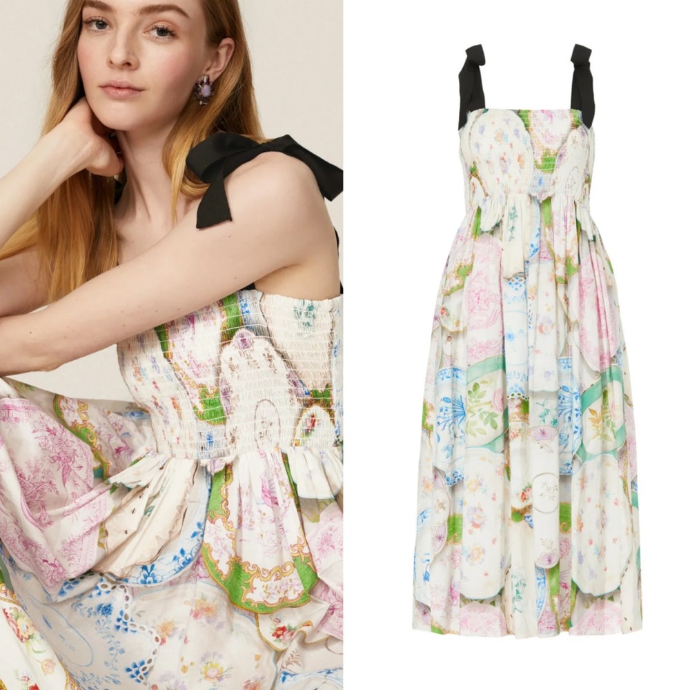 Rachel Antonoff Mindy China Plates Midi Dress